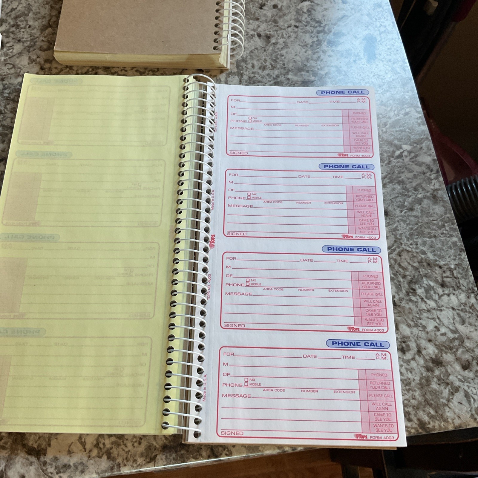 Phone Message Books Carbonless Spiral Lot Of 11 Office Depot, Tops 5 1/2X11