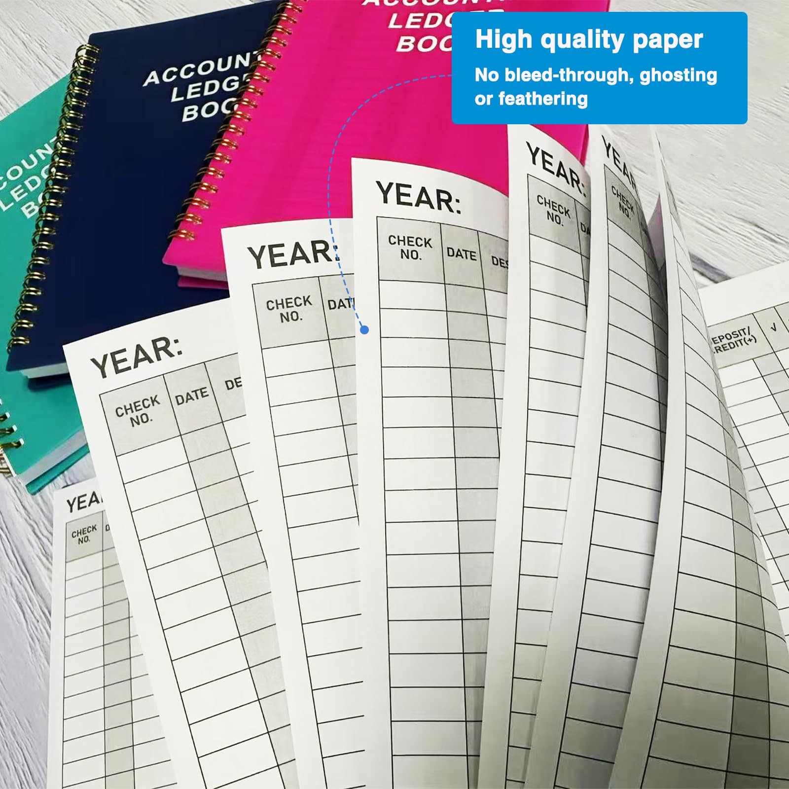 8.5×11 Inch Checkbook Register Book Ledger Register Book for Personal Business