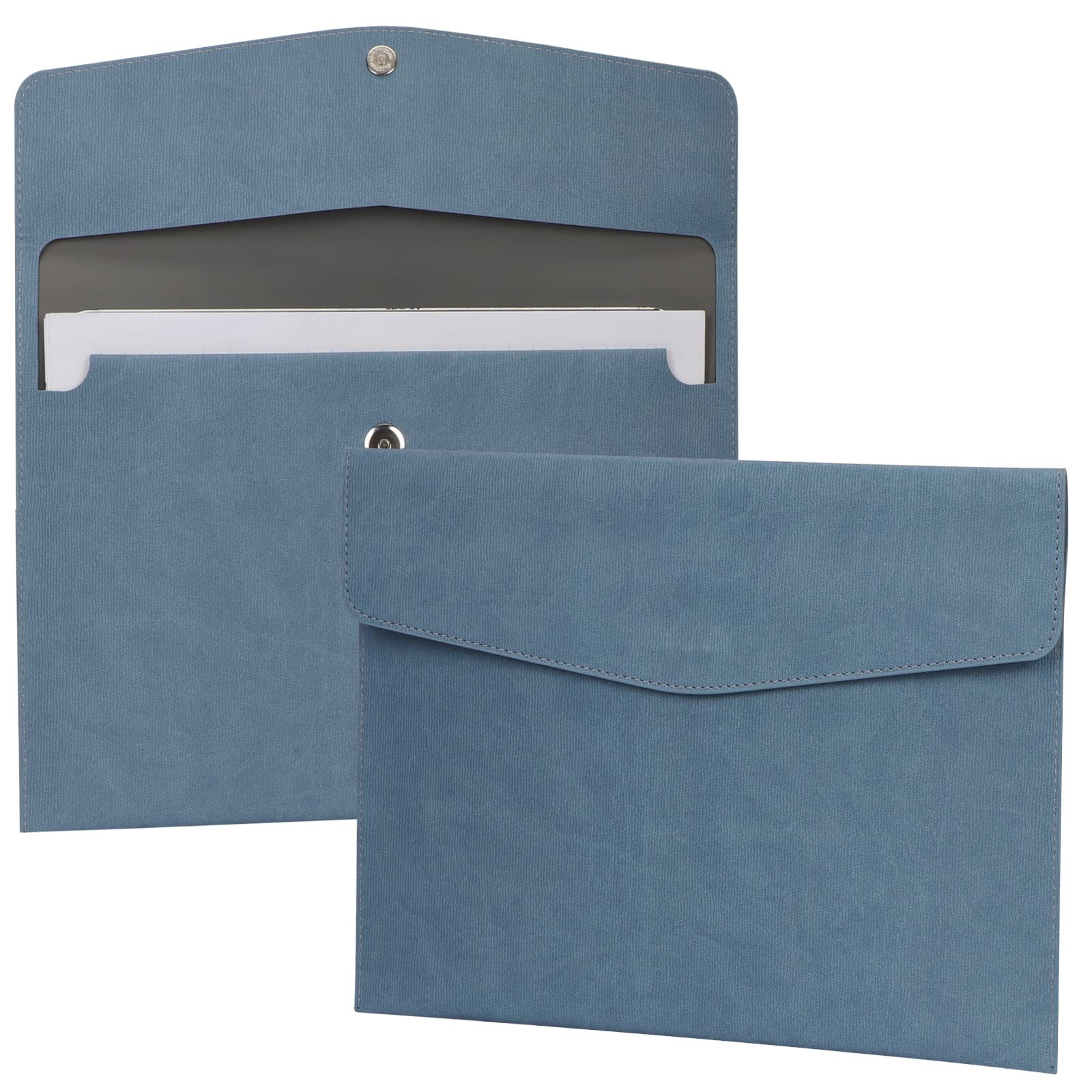 FYY File Folder, PU Leather A4 Document Holder Organizer A4, A Blue
