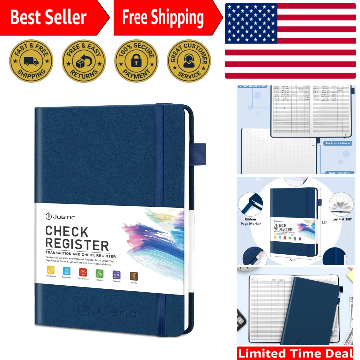 Durable A5 Financial Ledger Notebook – Perfect for Small Business & Personal Use
