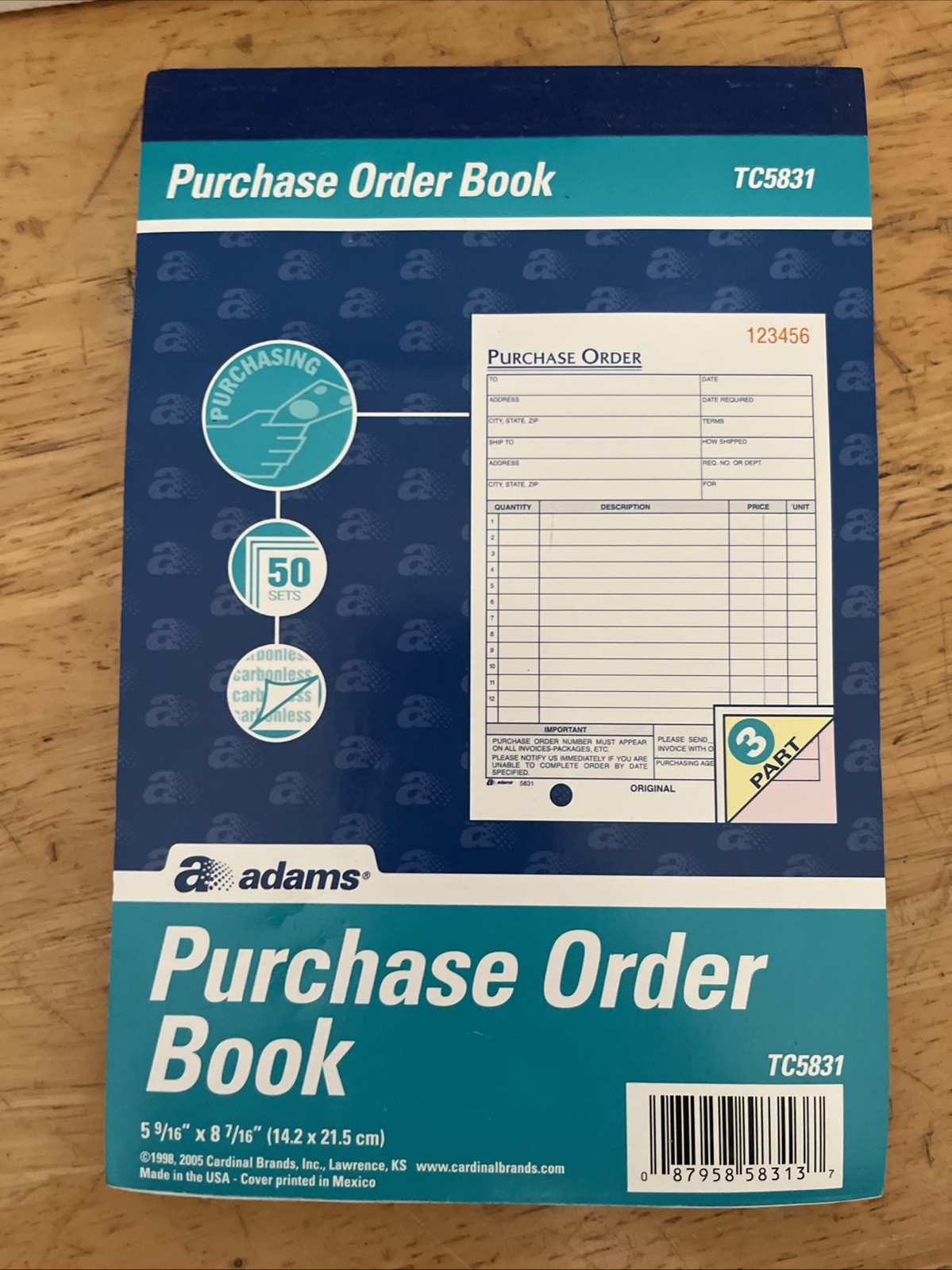 Lot Of 4 Adams Purchase Order Form, 3-Part Books, 5.56″ x 8.44″, TC5831