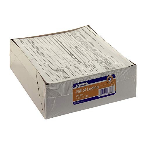 Adams Bill of Lading Short Form, 8-1/2 x 7-7/16 Inches, White, 3-Part, 250-Count