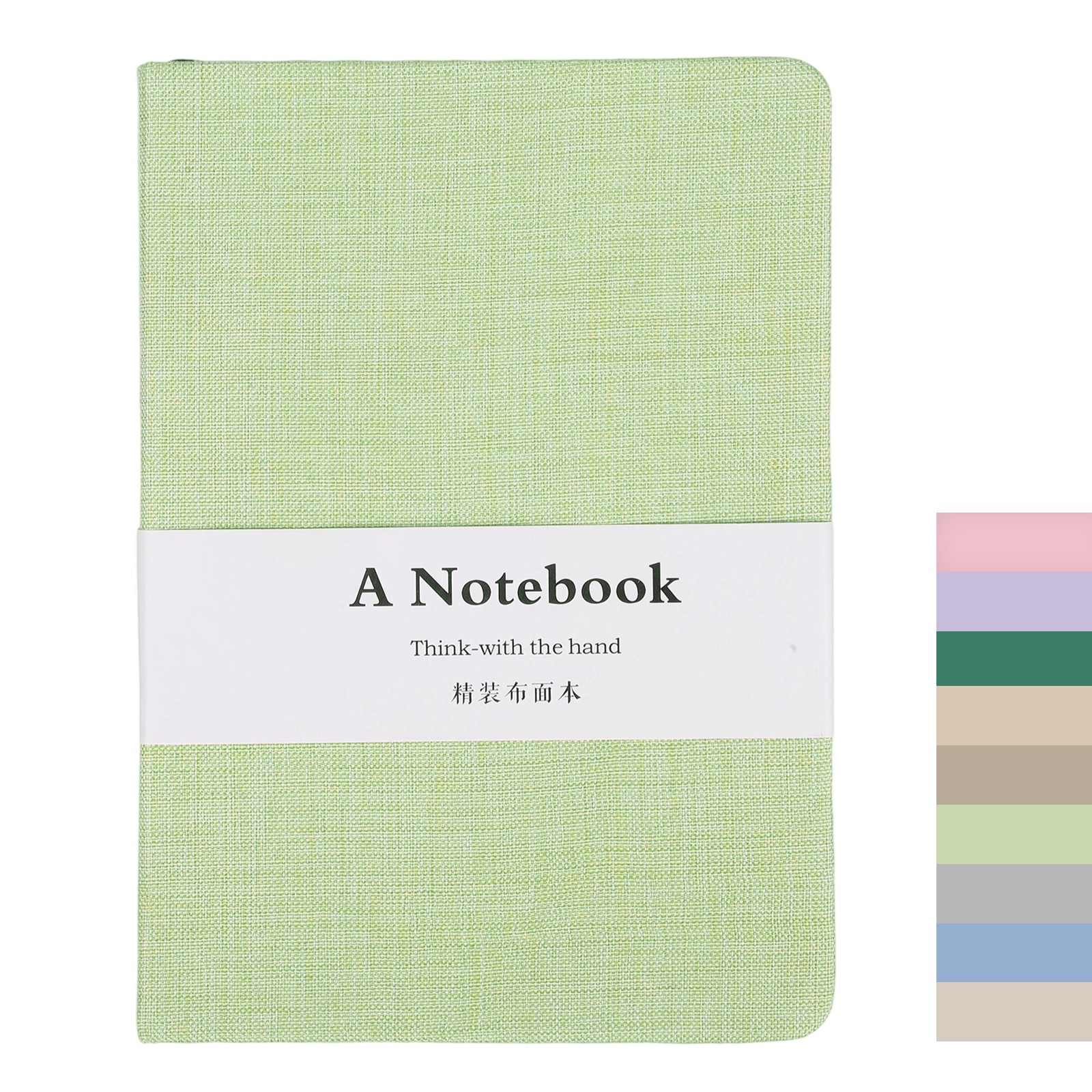 Linen Journal Notebook, 256 Pages 100 Gsm B6（5×7） Hardcover Journals (Green)