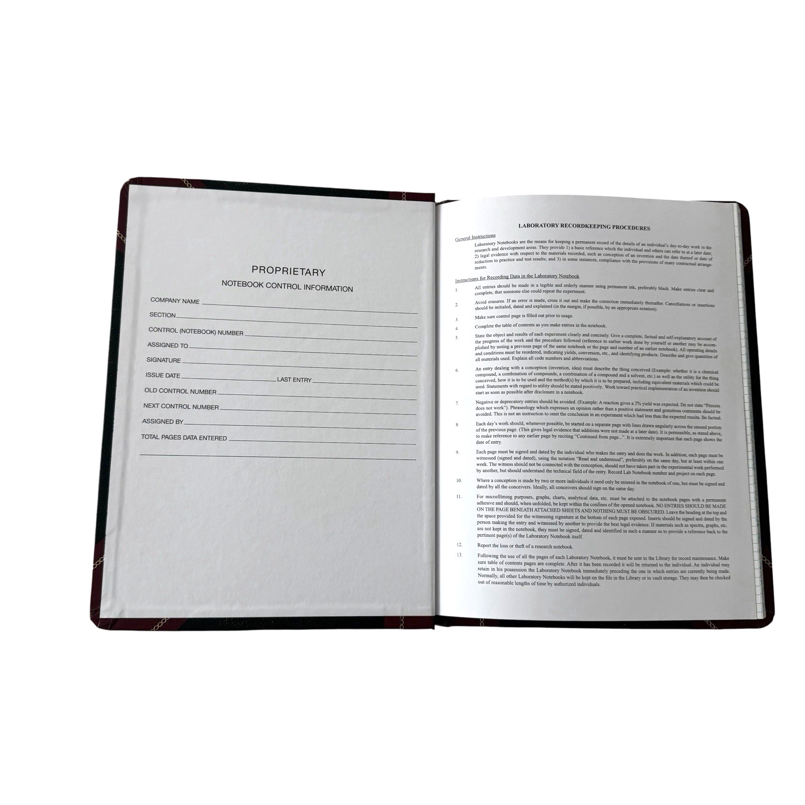 Boorum & Pease Laboratory Notebook L21 150R 156 Project Pages Hardbound Unused
