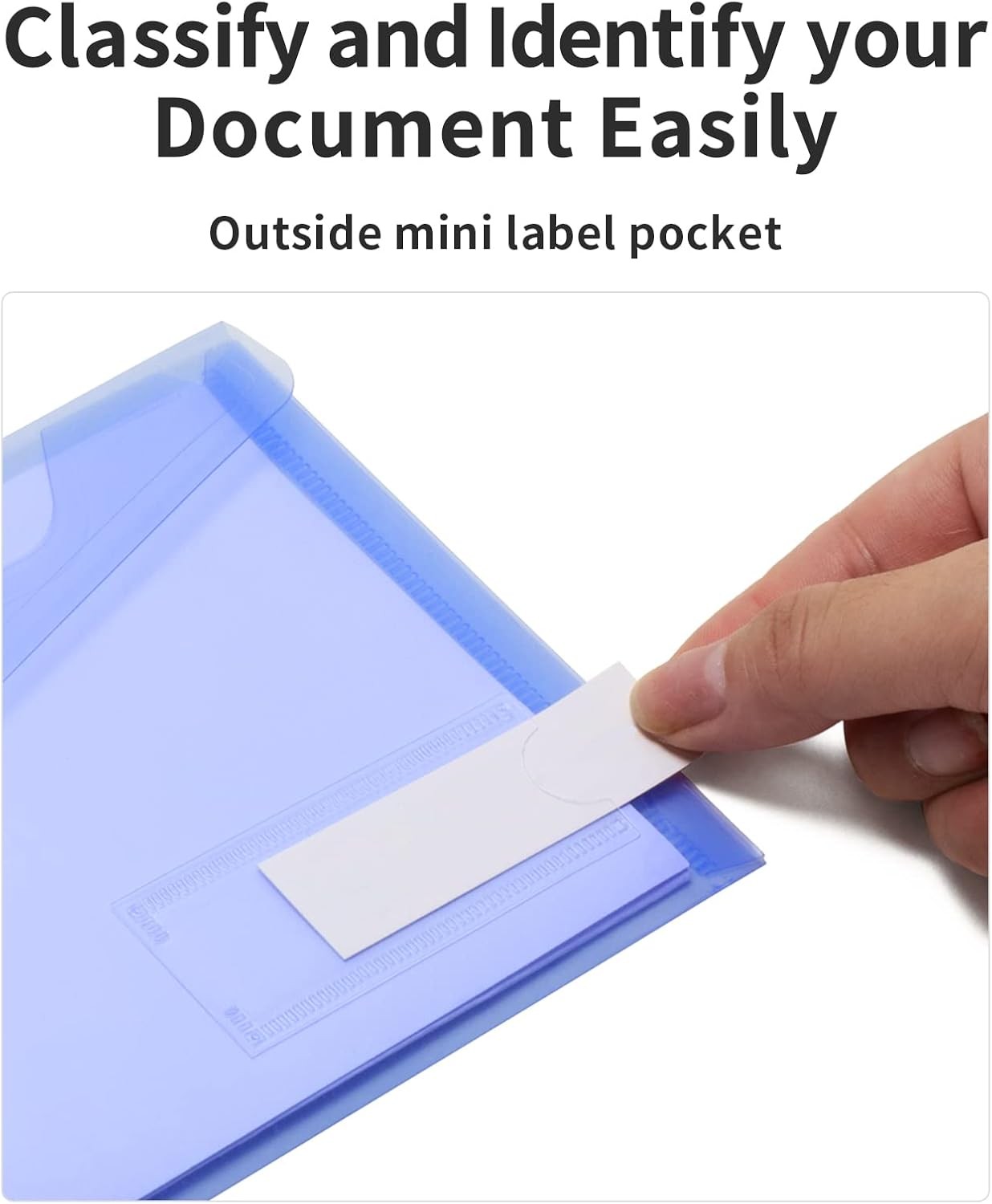 24 Pack A6 Plastic Pencil Pouch, Clear File Envelopes with Label Pocket, School
