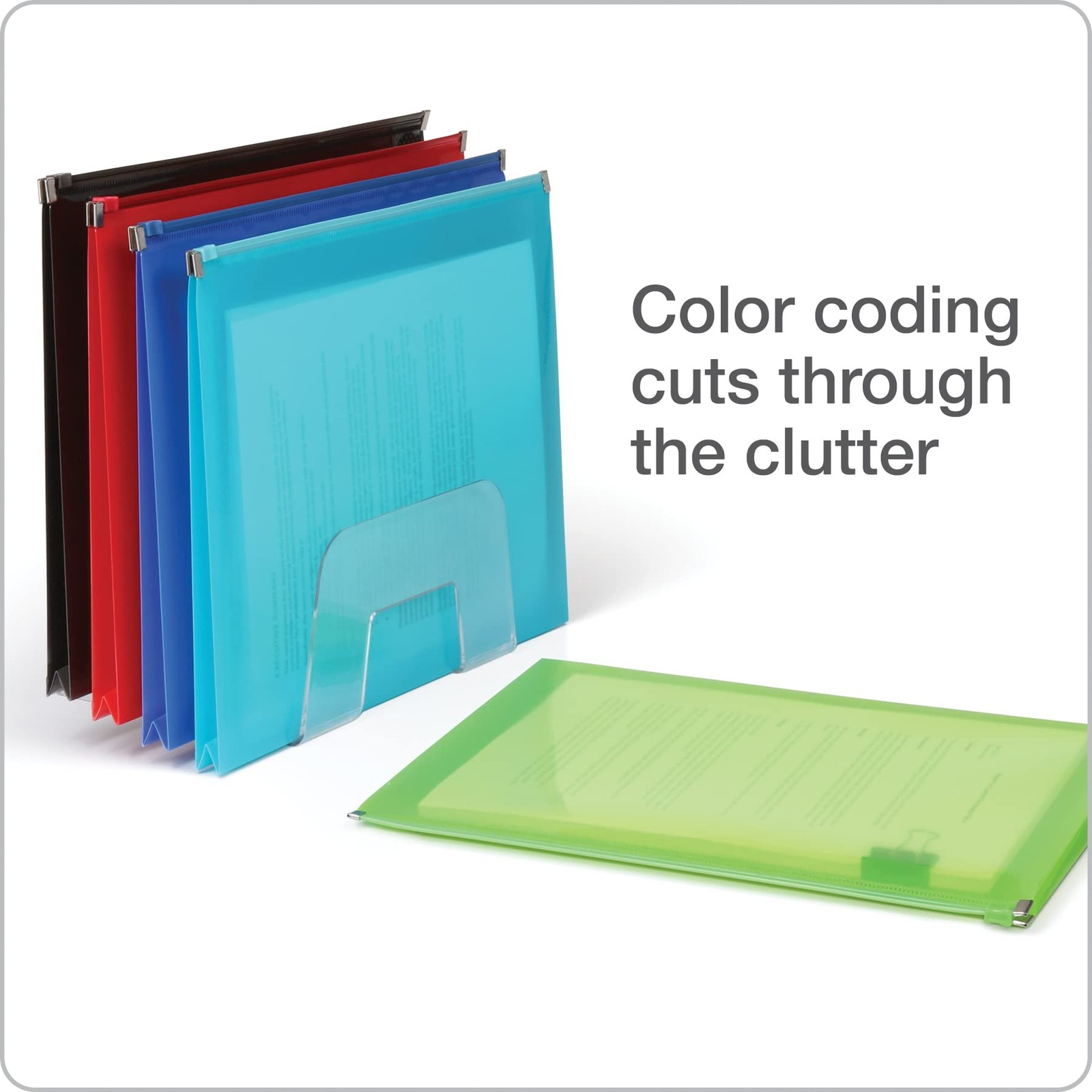 Oxford Plastic Zip Envelopes, Expanding Poly Zipper File for A4 or Assorted