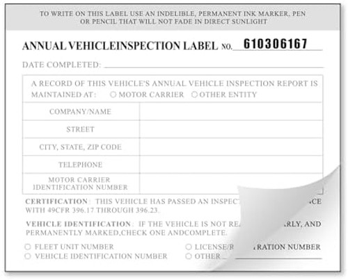 Annual Vehicle Inspection Report Form with Red Exterior Aluminum Inspection L…
