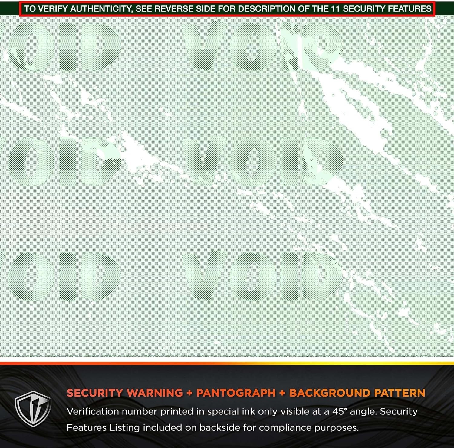 Eco-Friendly Green Marble Check Paper – Compatible with QuickBooks, 500 Sheets