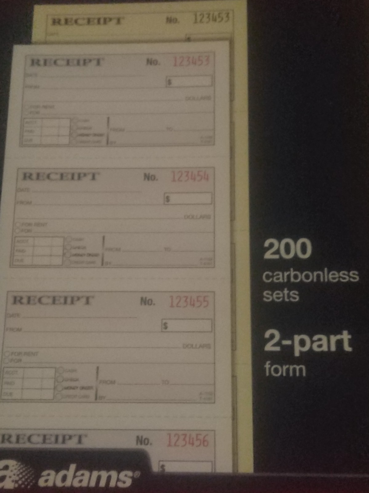 Adams Spiral Money Rent Receipt Books, 2 Part, 5-1/4″ x 11″, 5 Pack SC1152