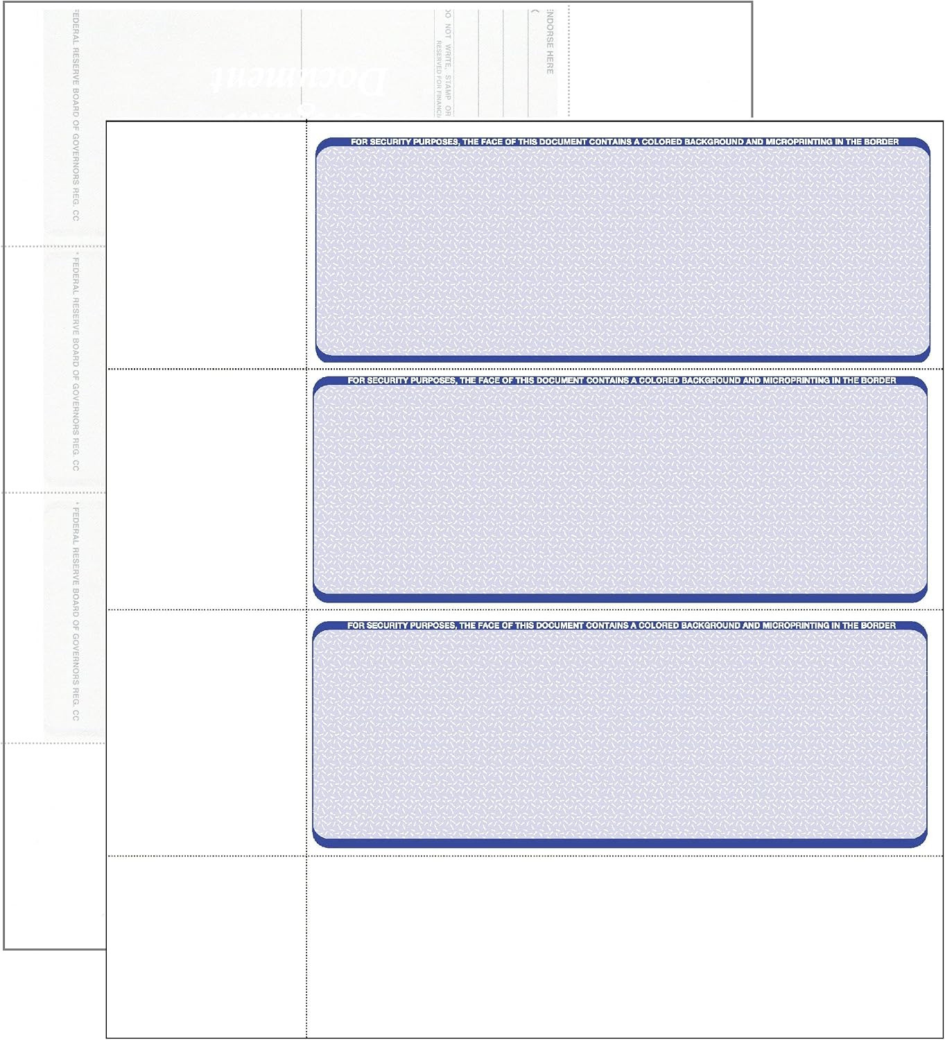 Computer Check Paper – Blank Personal Wallet Checks 3 on a Page – Compatible wit