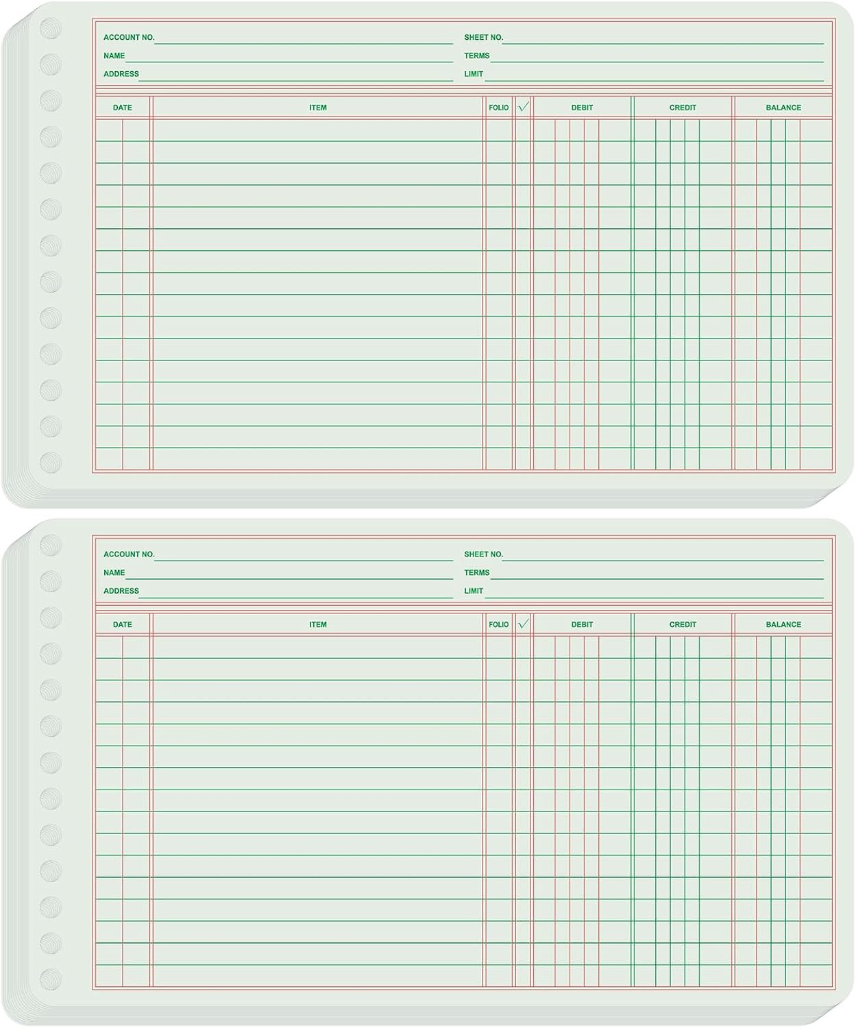 200 Pcs Ledger Sheets 5″ X 8.5″ Extra Sheets Ledger Paper Books