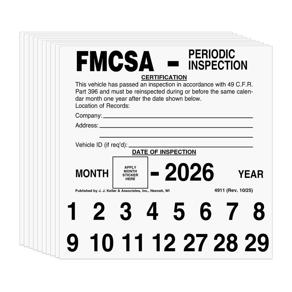 J. J. & Inc. Fmcsa Periodic Inspection – 5 X 5