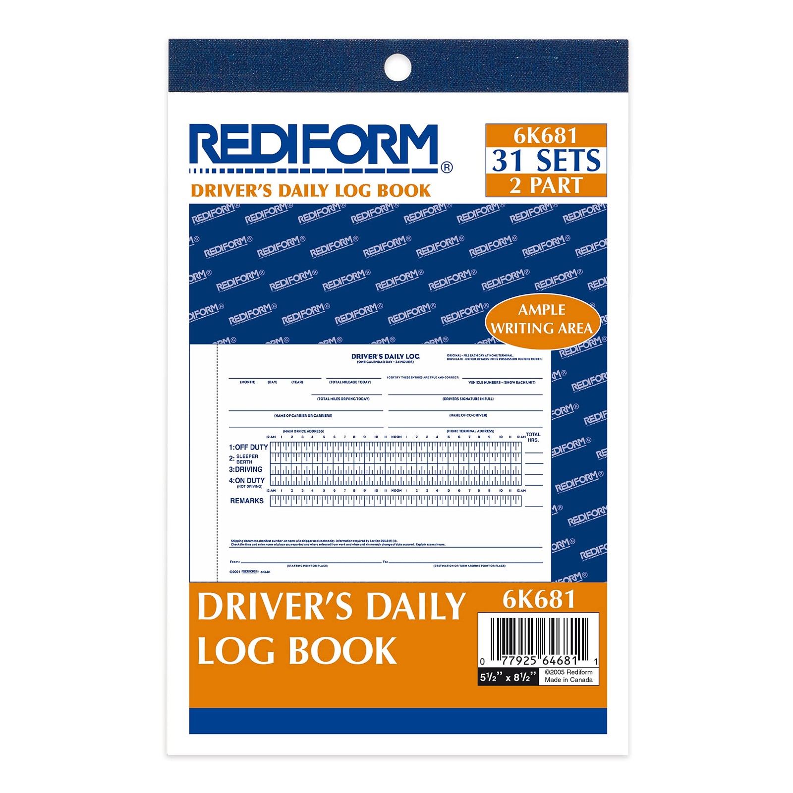 White Yellow Delivery Receipt Book with 31 Duplicates Carbonless Forms