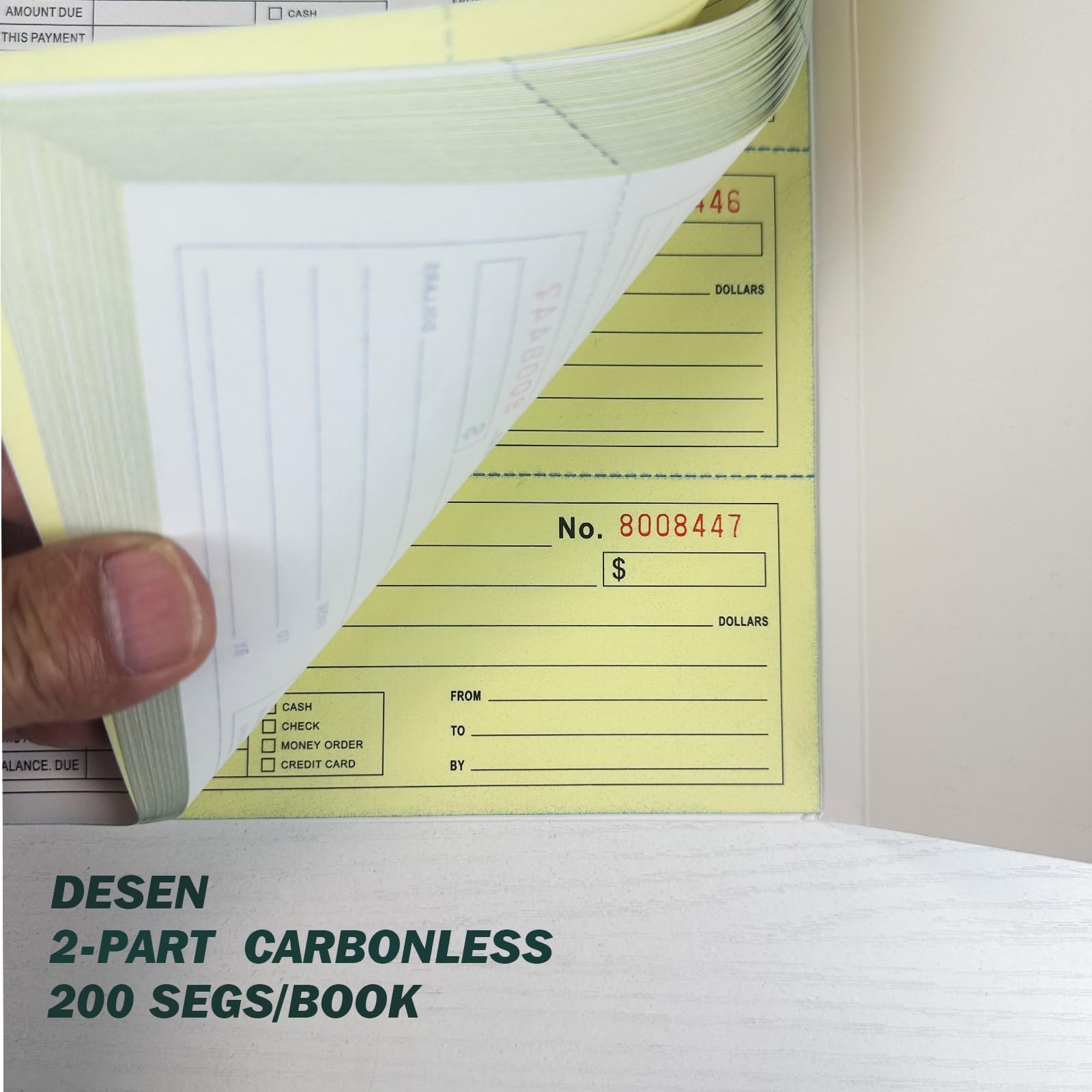 Money and Rent Receipt Book, 2-Part Carbonless, 7-5/8″ x 11″, Spiral Bound, 200