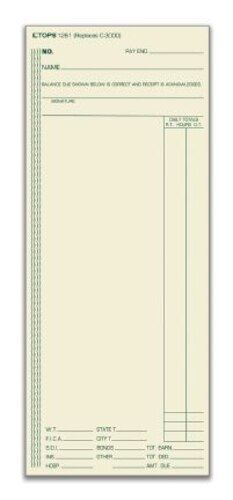 TOP1261 Time Card, Weekly, Manila, #C3000, #ATR206, Green Ink Front, 500 CD/BX