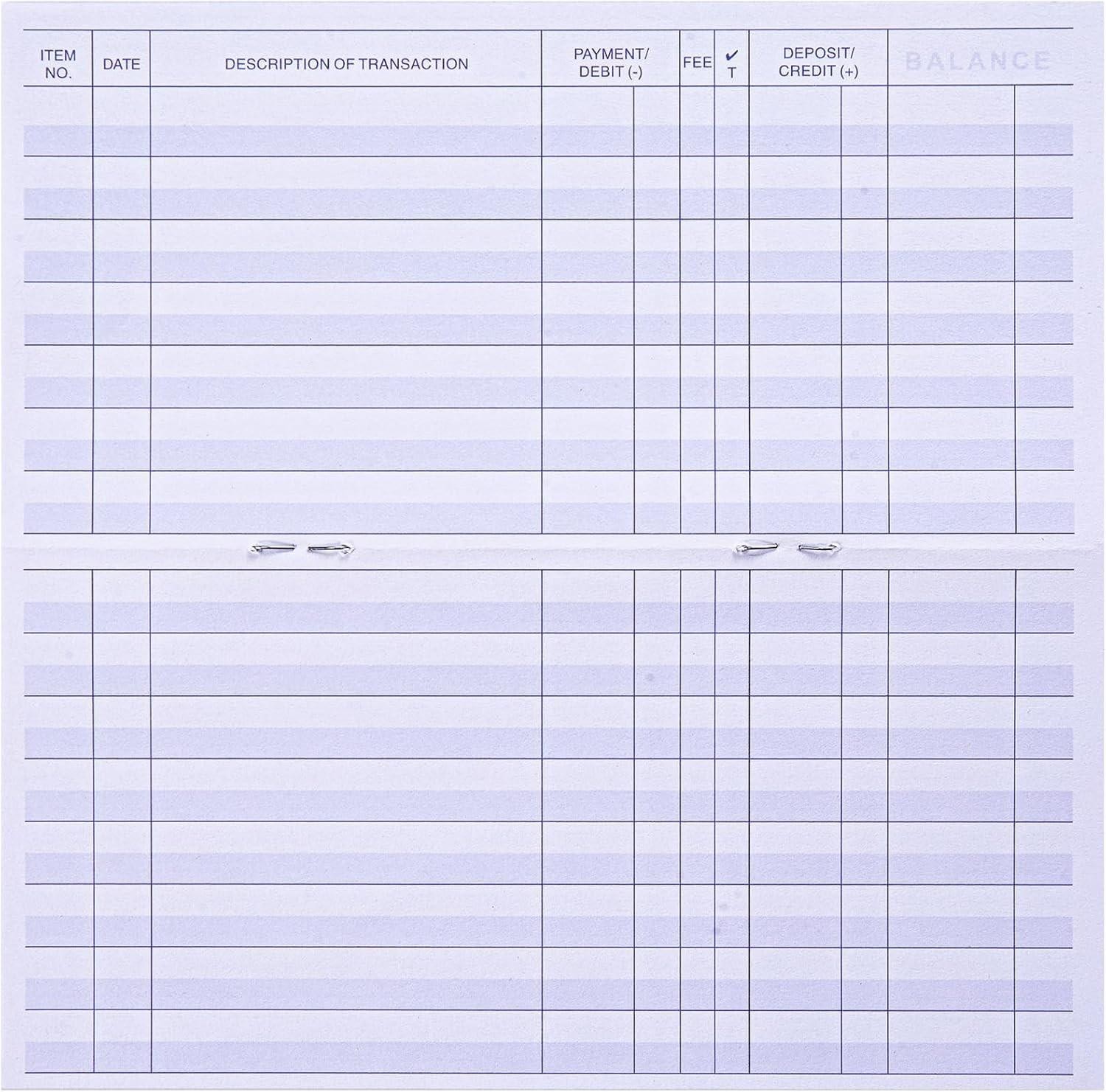 24 Pcs Check Registers for Personal Checkbook, Easy to Read Checkbook Register