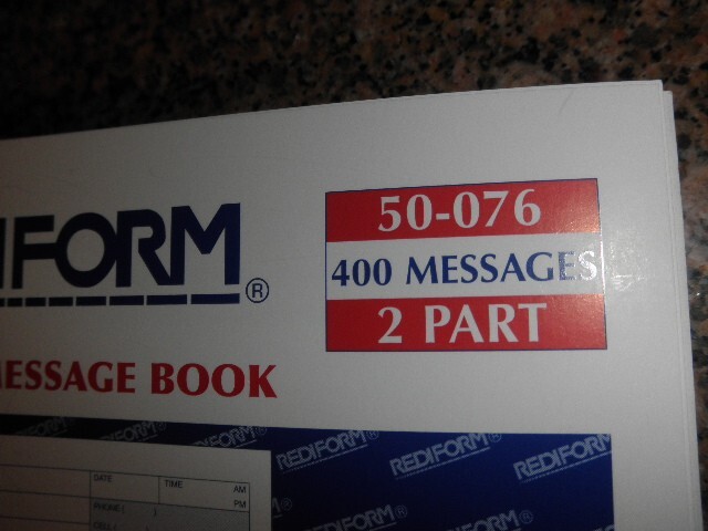 5 Rediform Memo Style Phone Message Books *400 MESSAGES PER BOOK*4 PER PAGE