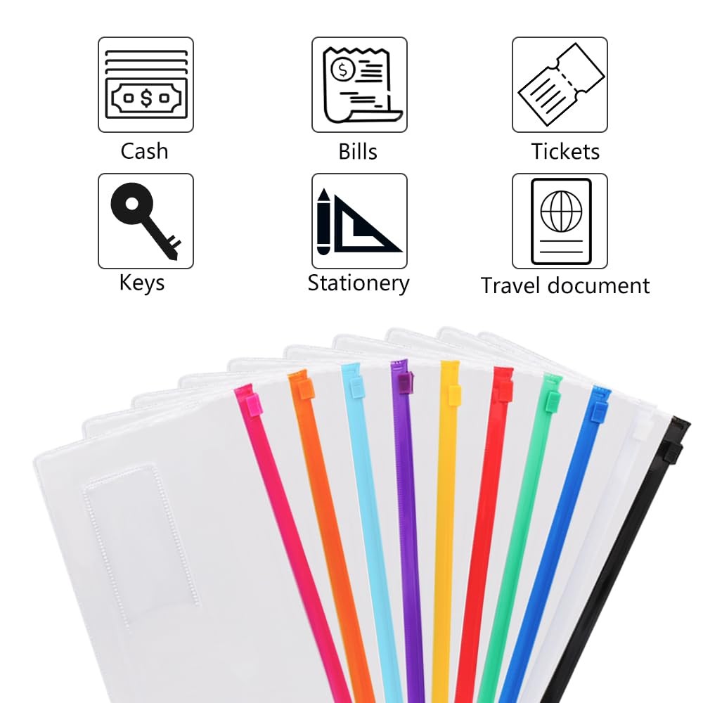 EOOUT 24pcs Poly Zip Envelope, Plastic One Size, Multicolor