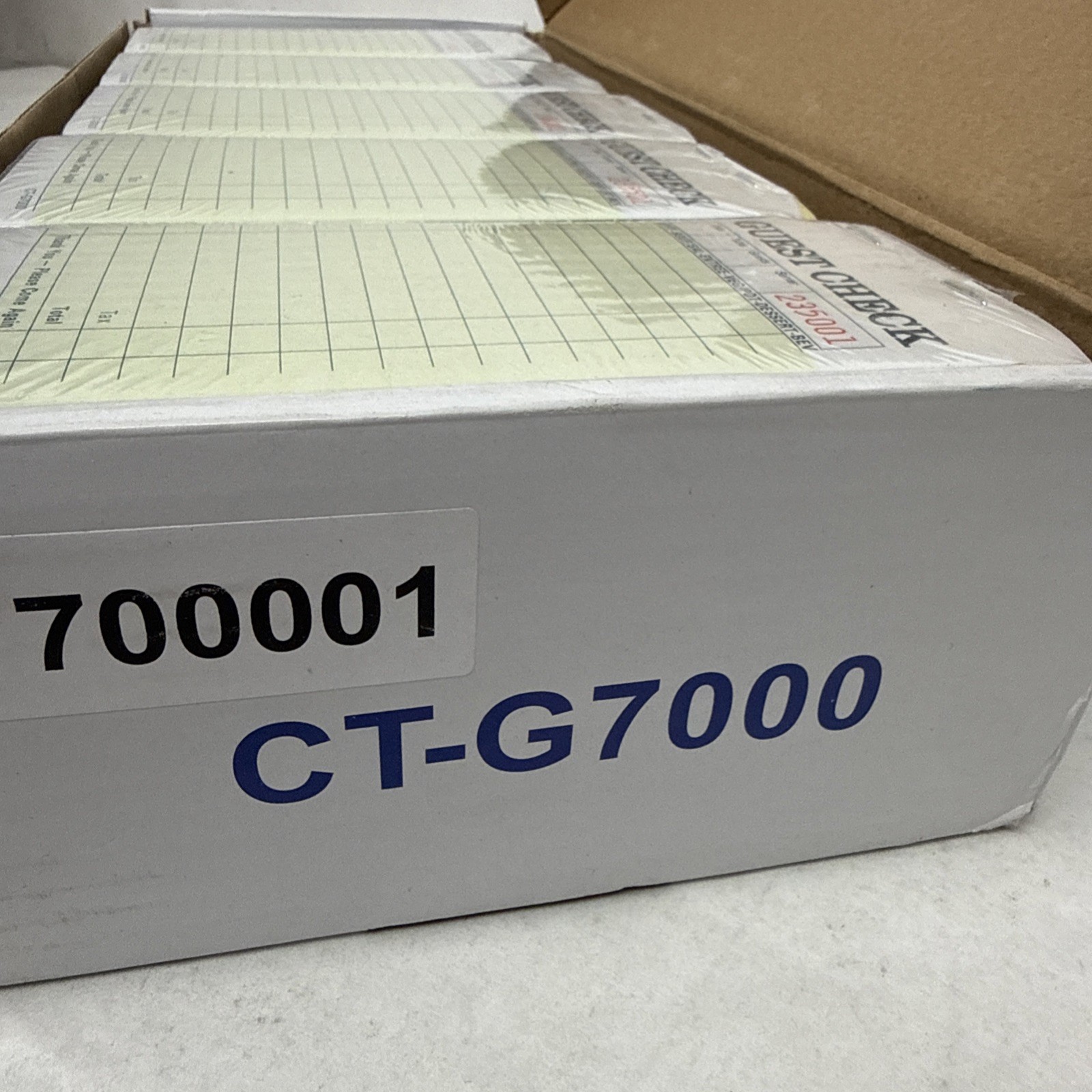 CT-G7000 Guest Checks – 3.5″ × 7″ Single Copy Cardboard – 2500 Count