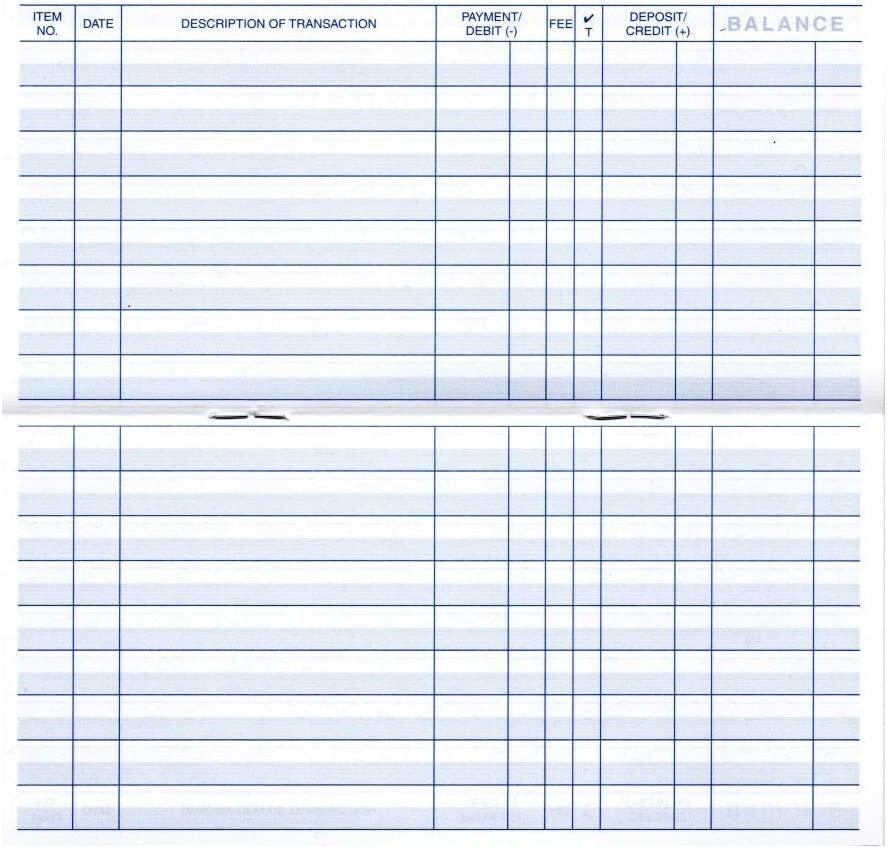 12 Check Book Ledger Transaction Registers Log for Personal or Business NEW