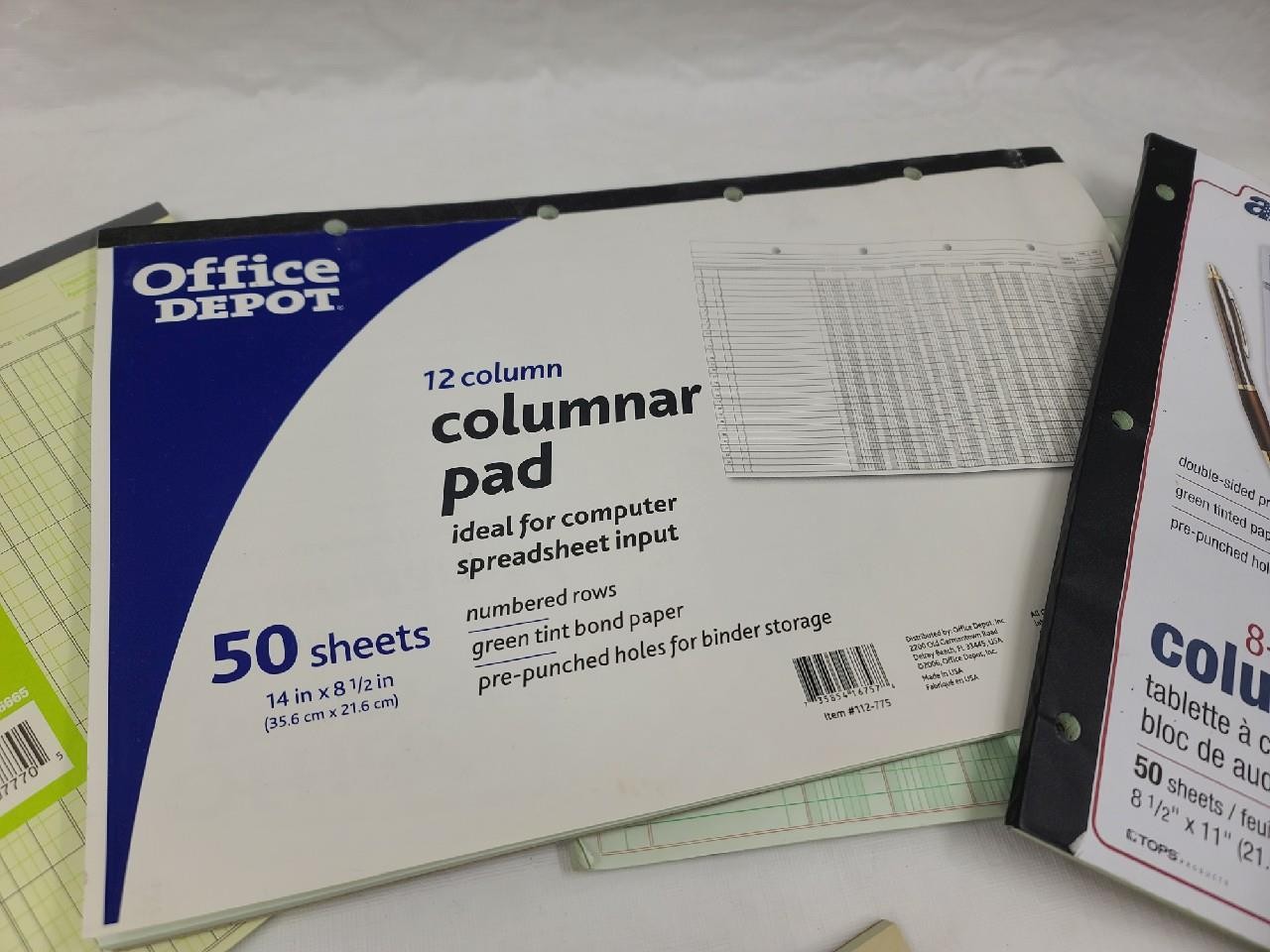 Lot of Columnar Pads – Kraftbilt, Adams, Office Depot & Staples