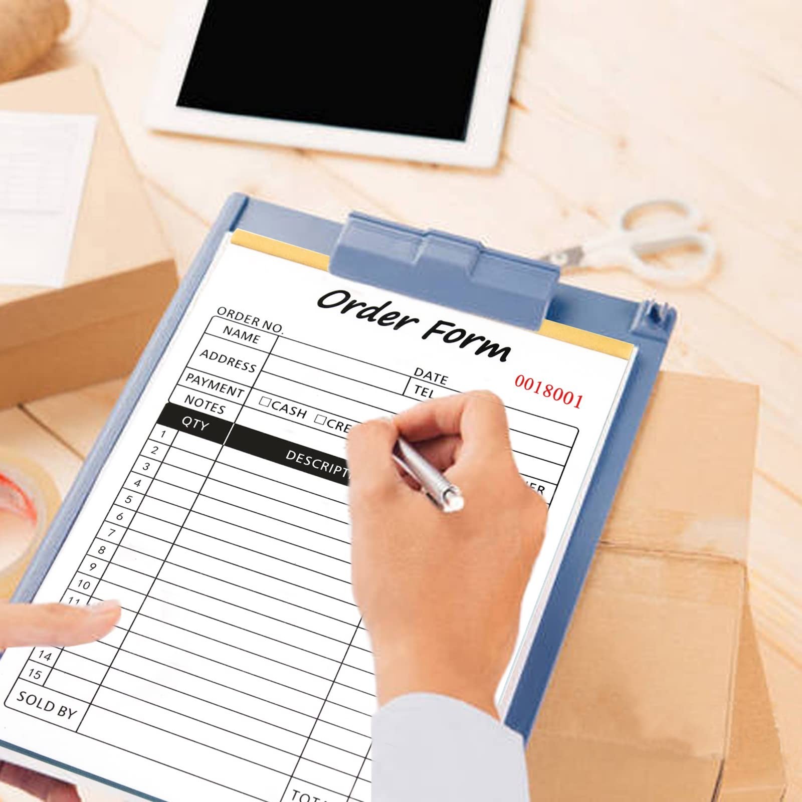 10 Pack Receipt Book with Cardboard 2-Part Carbonless, Order Forms for Small …