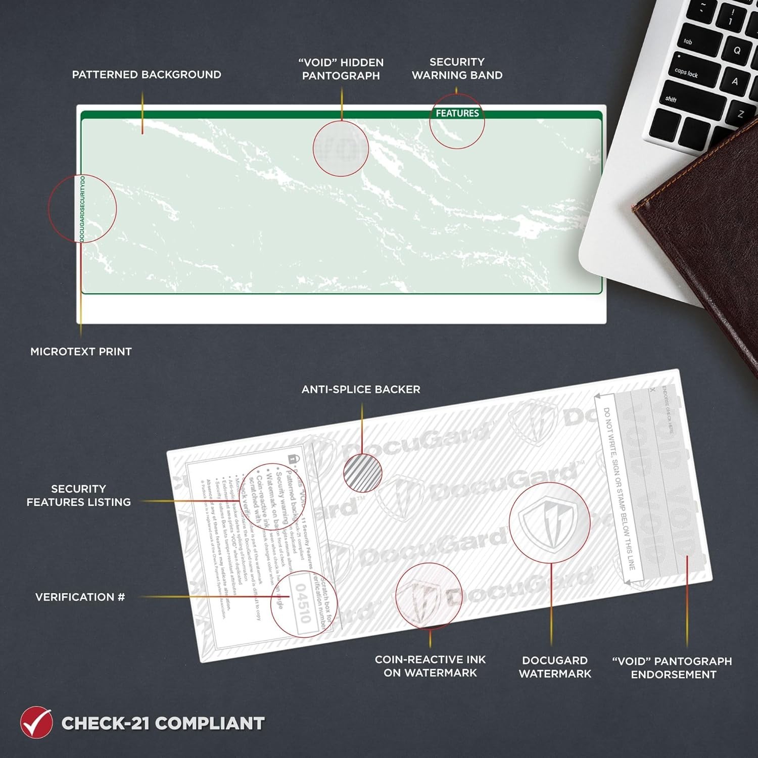 Eco-Friendly Green Marble Check Paper – Compatible with QuickBooks, 500 Sheets