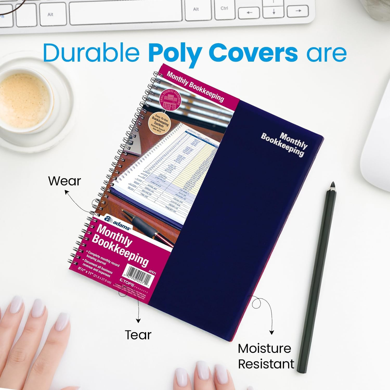 Monthly Bookkeeping Record Book – 8.5″ X 11″ Spiral Bound 4 Column Ledger 128 Pa