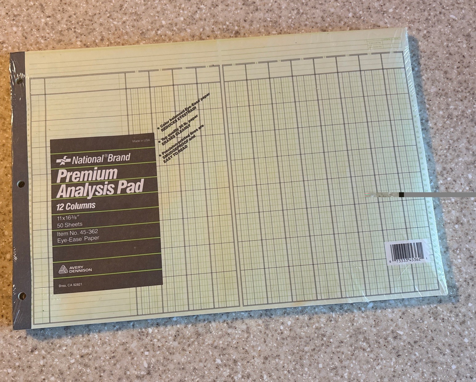 National Brand Premium Analysis Pad 12 Column 50 Sheets 11×16 3/8 45-362 NEW