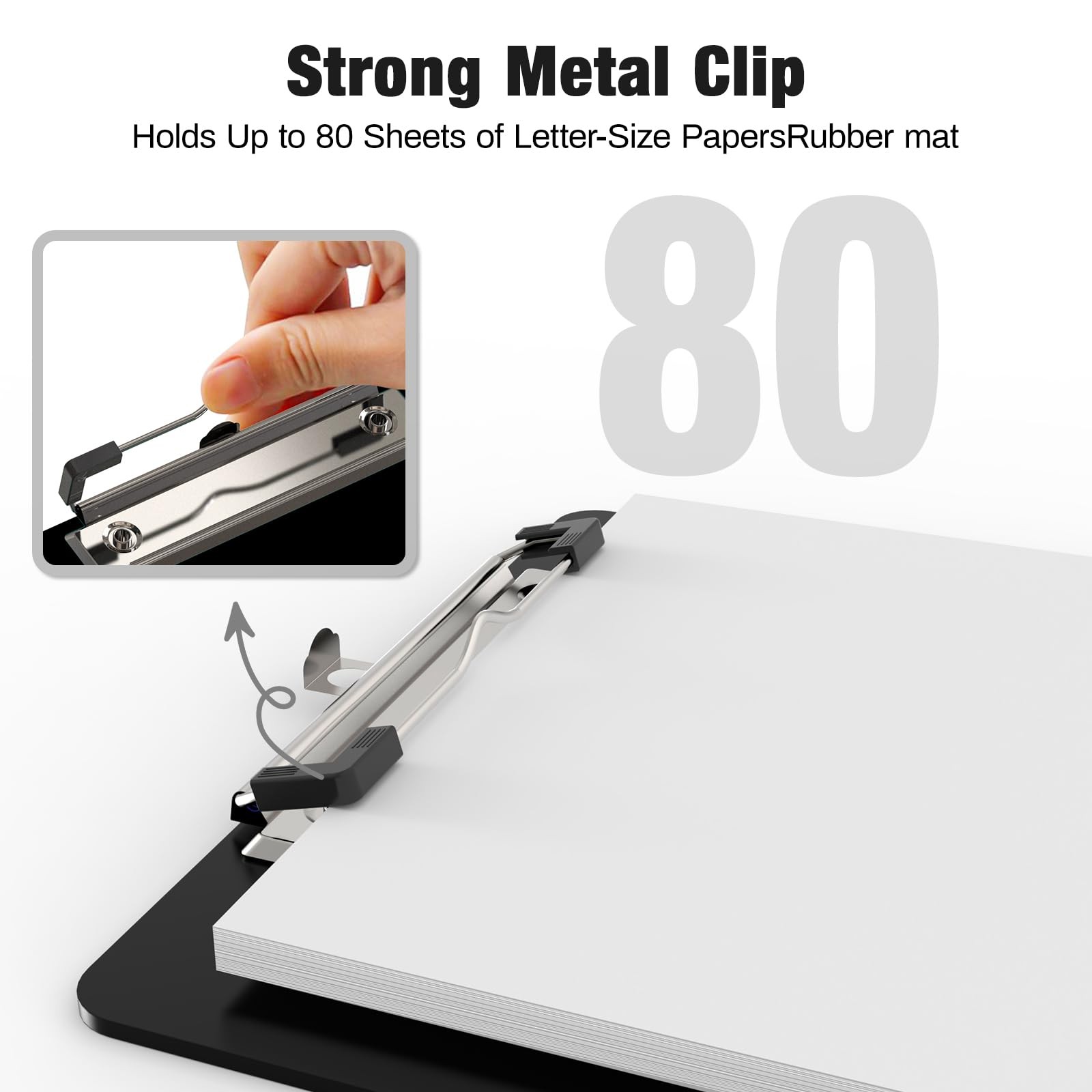 Macroclo Small Plastic Clipboards, Mini Black Clip Board 1 Pack,