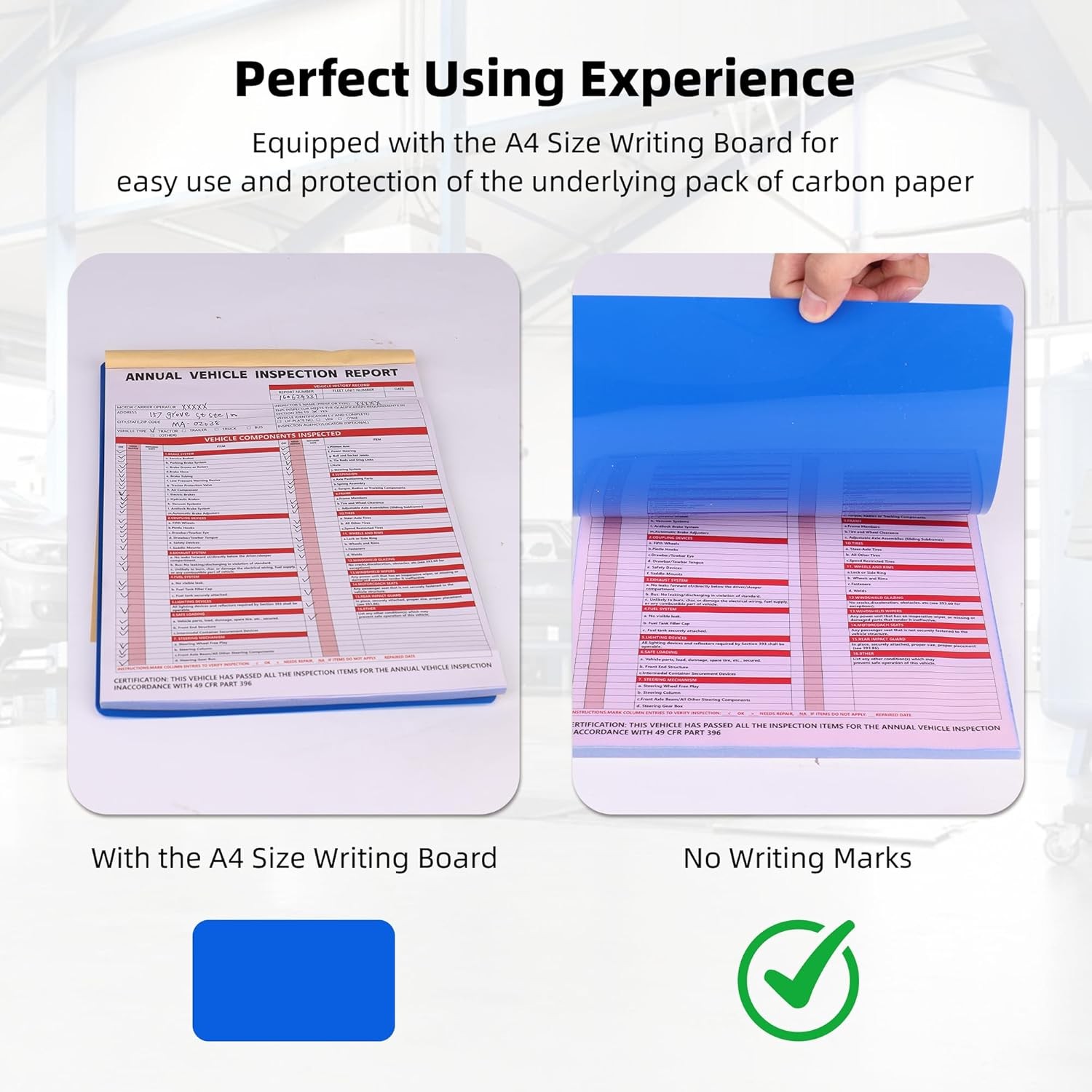 30-Pack Annual Vehicle Inspection Report Forms 3-Ply Carbonless with DOT Sticker