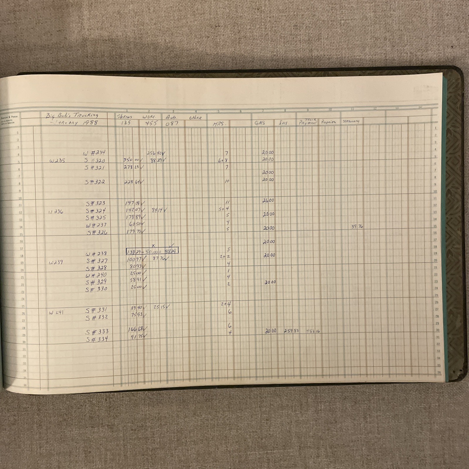 Standard Boorum & Pease No. 227-1/2 Two Post Hinge Black 15×12 Ledger Paper