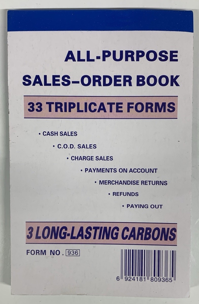 Sales Order Book 33 Triplicate Forms 3 Copy’s – 10 Pack – Never Used
