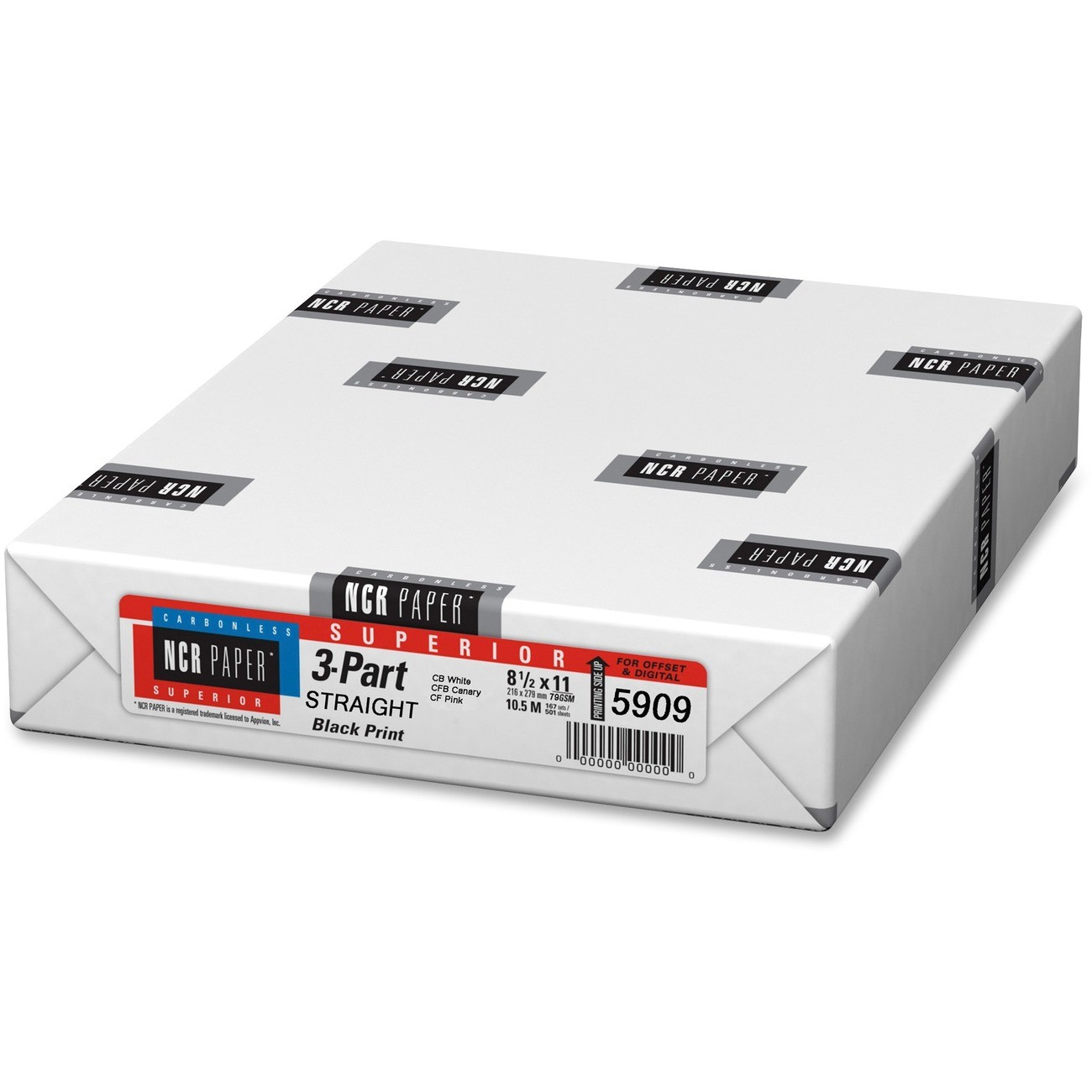 Ncr NCR5909 Carbonless Paper 8.5×11 501/Pack Pink White Canary