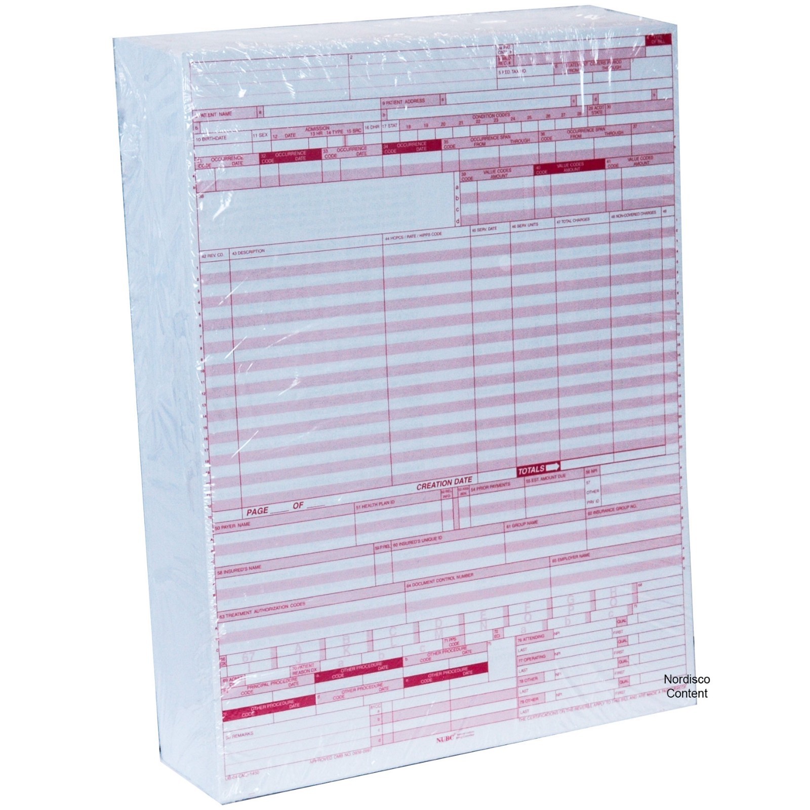 UB-04 Claim Form, CMS-1450 Hospital Claim Form, 8-1/2 x 11″, Pack of 500