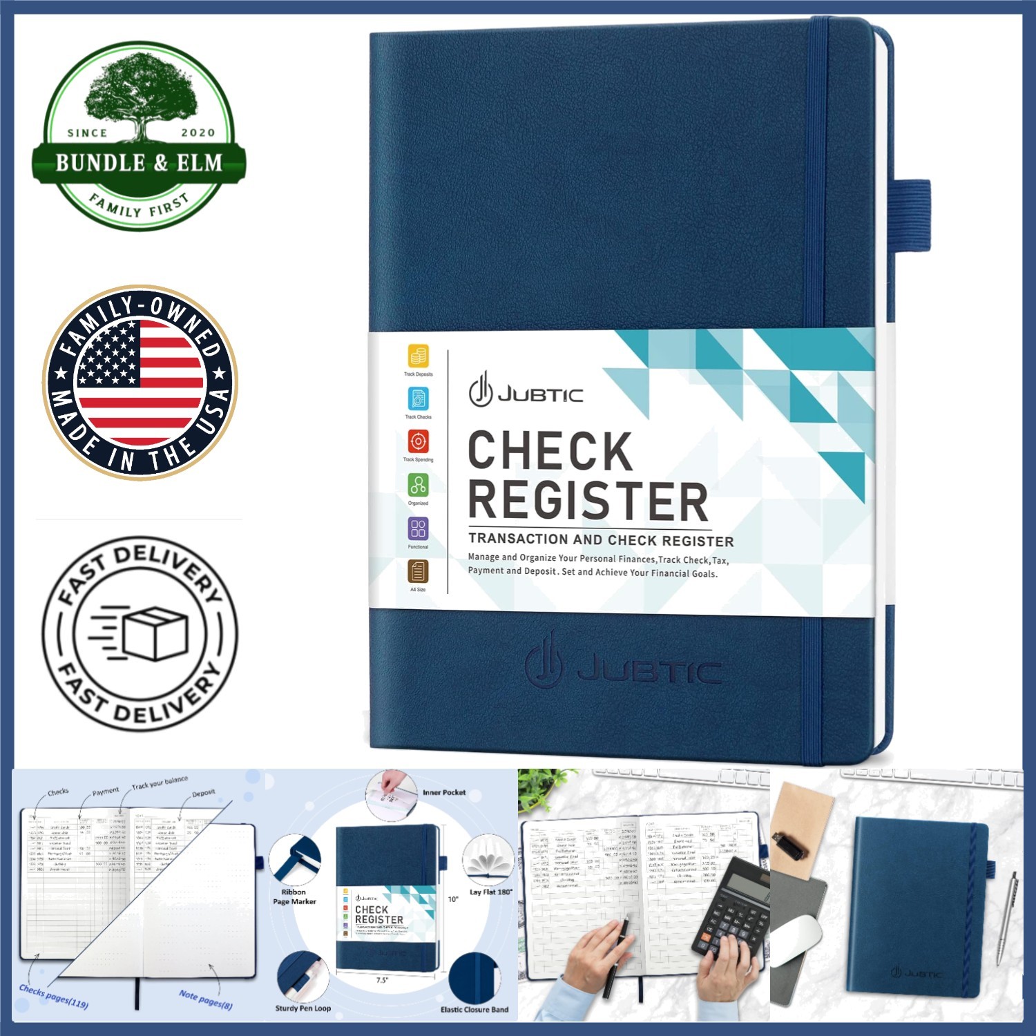 Undated Budget Tracker Notebook for Easy Money Management and Tax Preparation