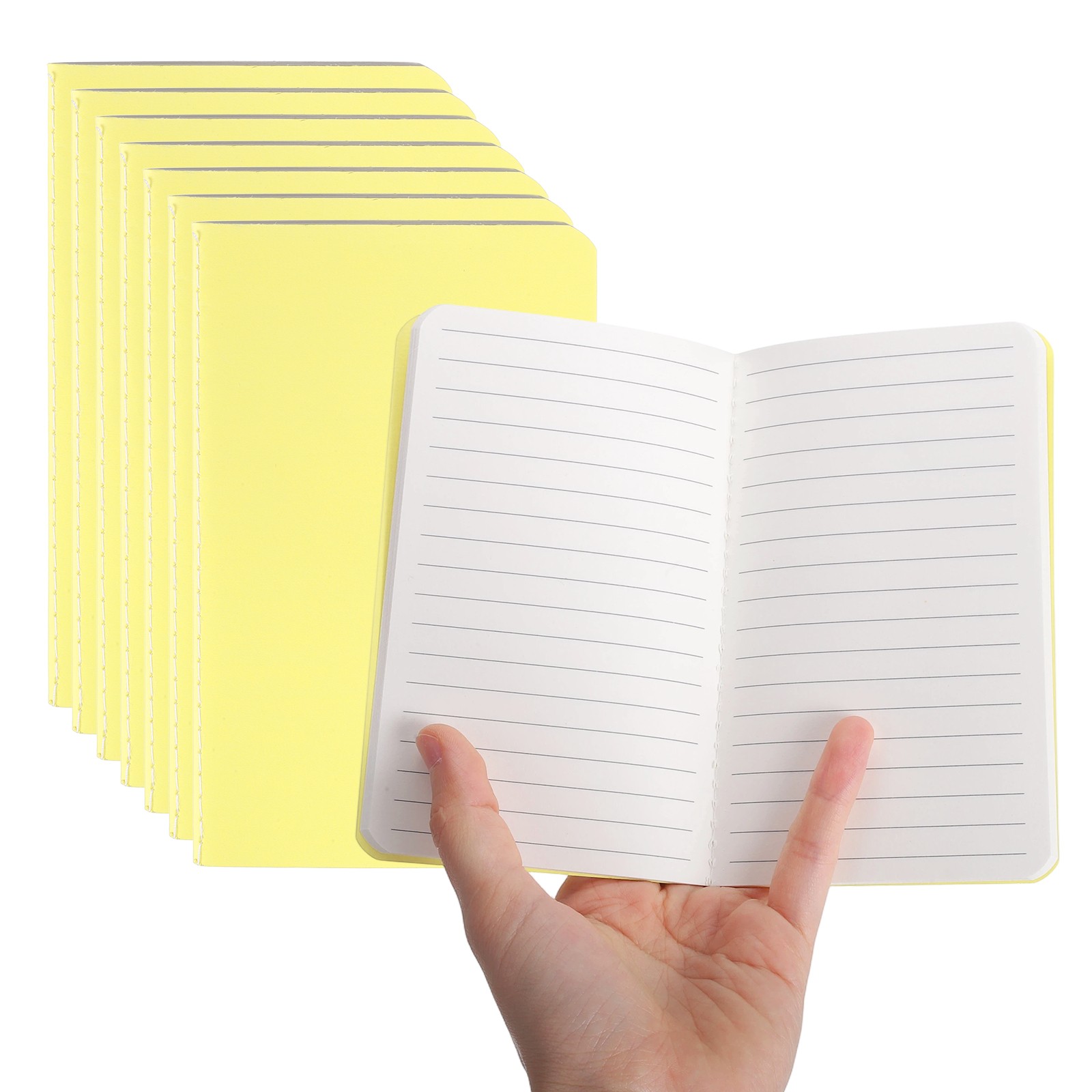 8 Pack A6 Notebook, A6 Journal Mini Notebook Pocket Kraft,Light Yellow