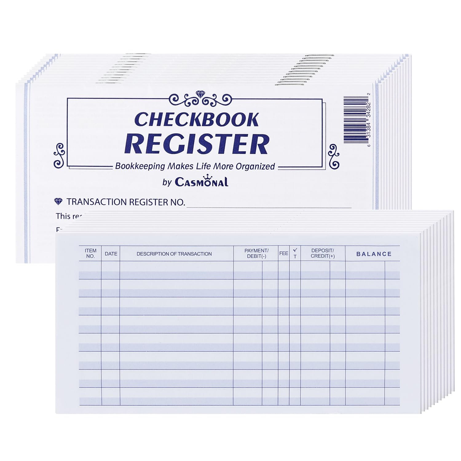 32 Pack Check Registers for Personal Checkbooks, Checkbook Register, Blank Le…