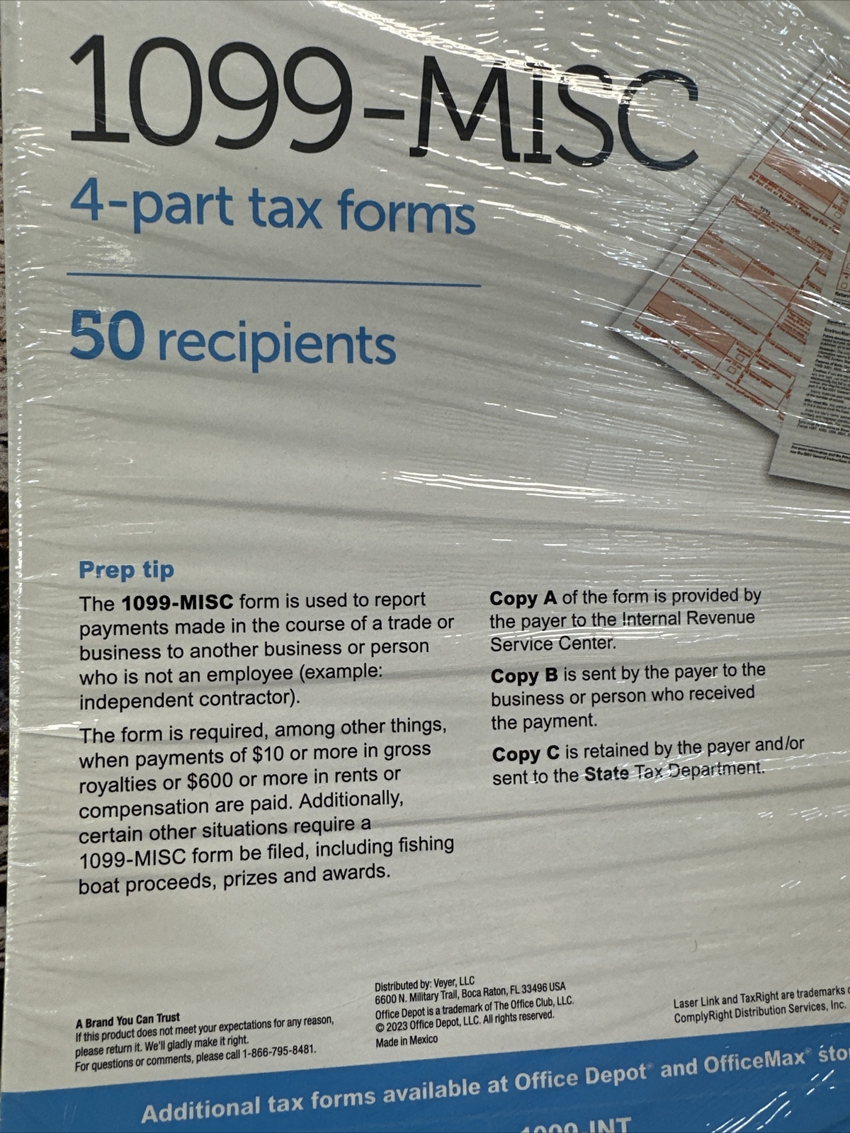 1099 Misc Forms 2023, 4 Part Tax Forms, 50 Laser Forms Office Depot New sealed