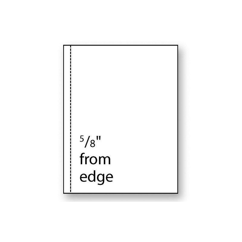 8-1/2” x 11″ Laser Cut Sheet, 20# White Stock, 1 Vertical Perforation 5/8″
