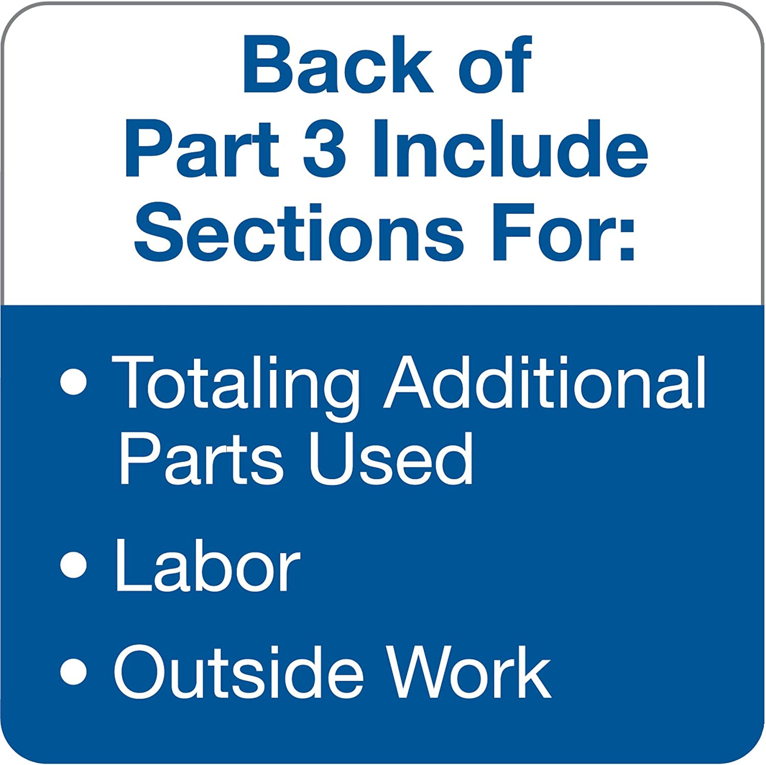 Adams Auto Repair Order Forms, 8.5 X 7.44, 3-Part, Carbonless, 50-Pack (GT3870)