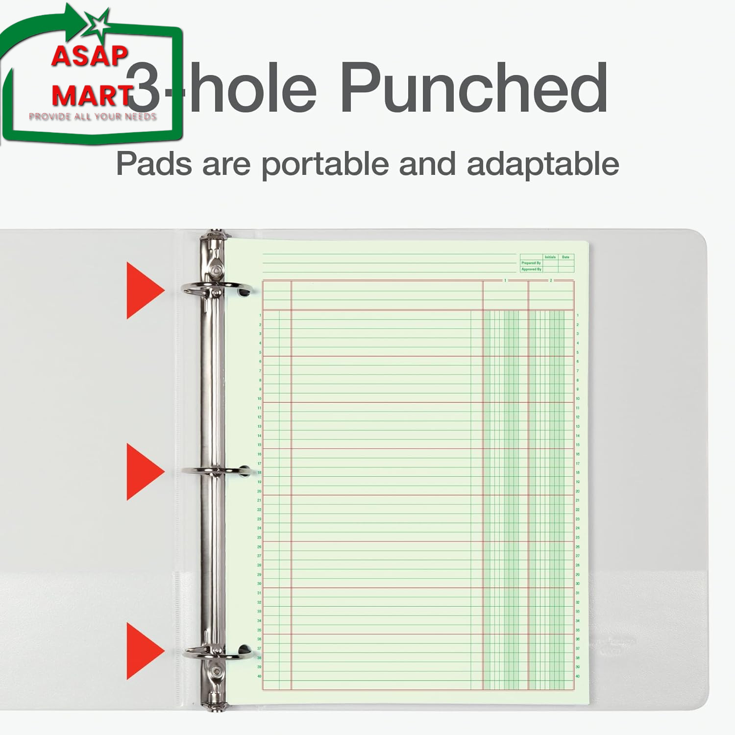 Adams Columnar Analysis Pad, 2 Column Ledger, 8.5″ X 11″, 100 Pages (50 Sheets),