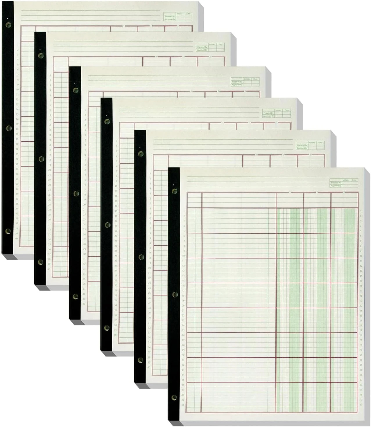 6 Pack 312 Sheets Analysis Pad Columnar Books 3 Hole Ledger Paper Pad 8.5 x 11 i