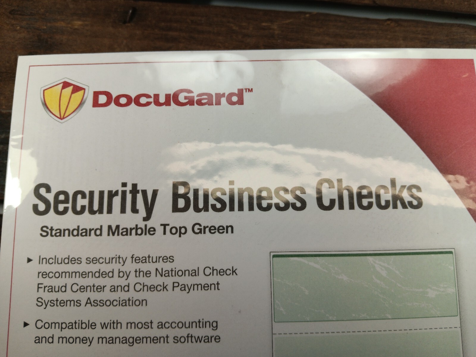 Docugard 04502 Security Business Checks Marble Top Green 500 Sheets