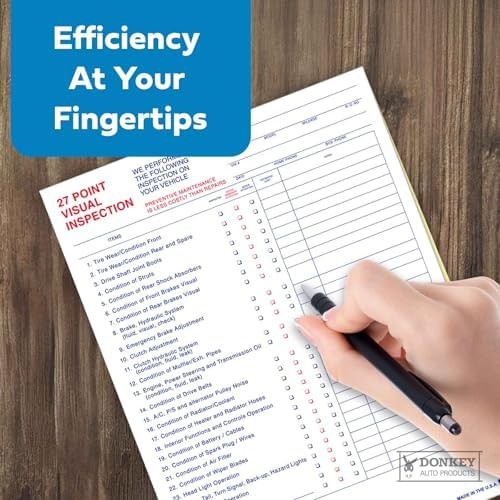 27 Point Inspection Sheet – Vehicle Inspection Form – 100 Pack