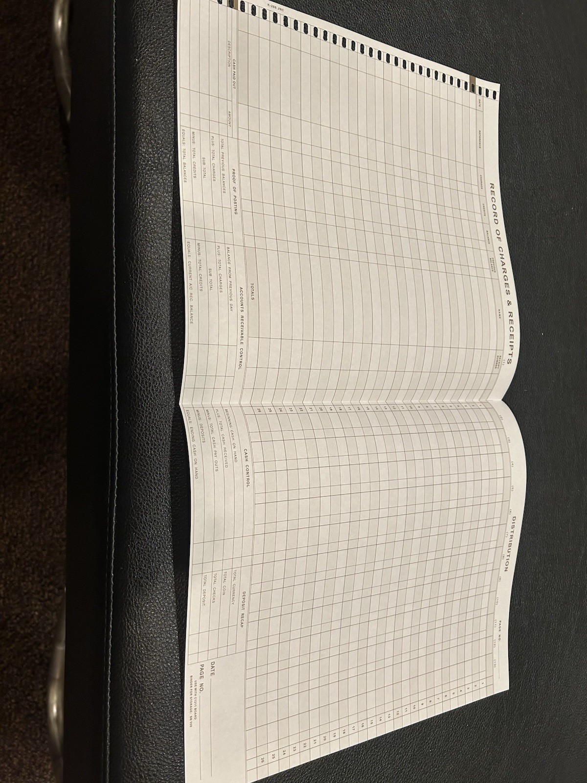 Accounting Journal ledger 50 ct Record of Charges & Receipts pegboard Pacesetter