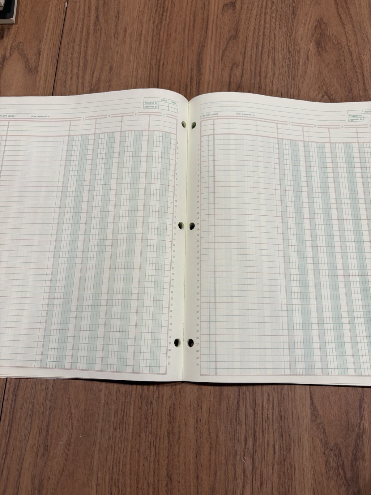 10 Wilson Jones 92004 Columnar Ledger Pads 4 Column Green 8.5×11 NOS