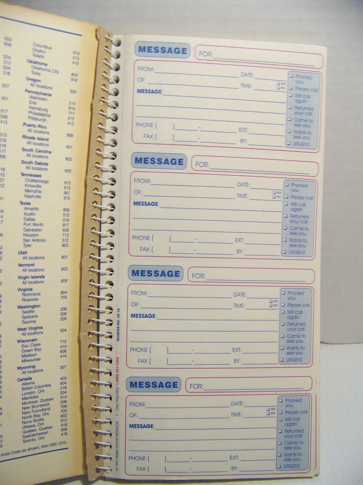 Viking Message Book Carbonless 400 Sets 5-1/2”x 11