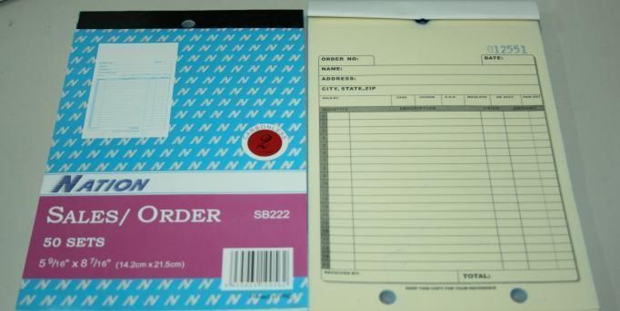 20 Pcs Sales Invoice Order Books Carbon less 50 Sets 2 Parts 5 9/16″ x 8 7/16″