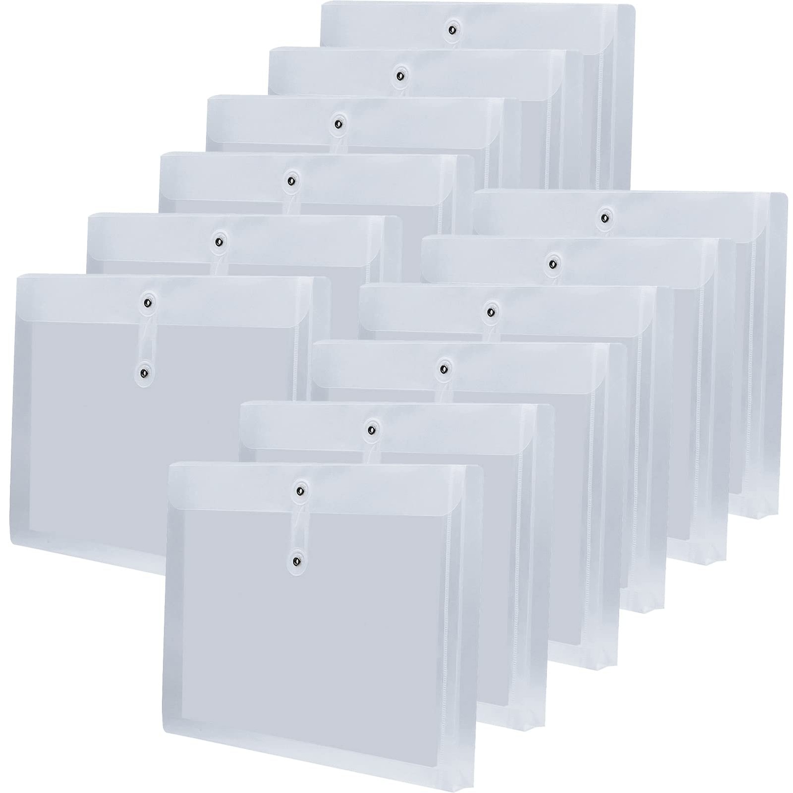 Letter A4 Size Poly String Envelope with Expandable Gusset,Clear 12 Pcs-clear